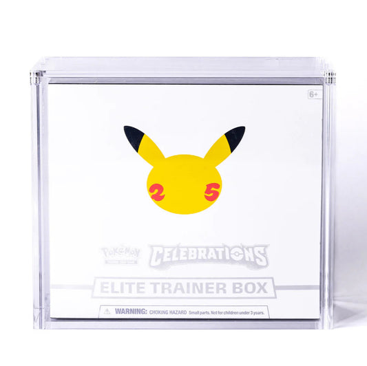 ETB Acrylic Protector Elite Trainer Box case.Rubber Feet, cloth included