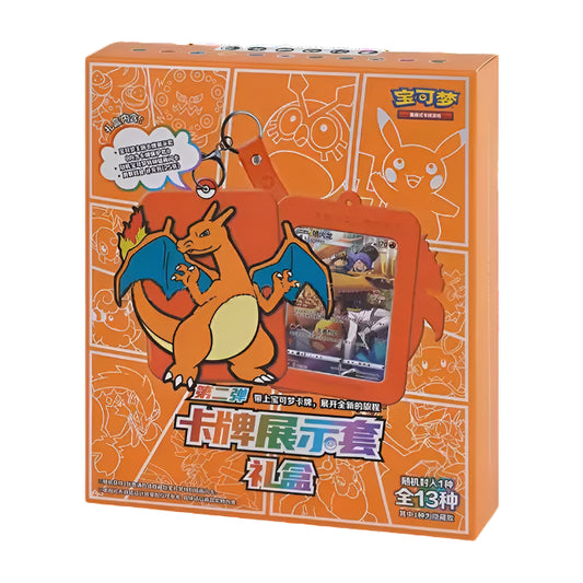 Pokemon Charizard - Booster Pack, Illustration Rare Card and Card Display Frame Gift Box (Mystery Blind Box)